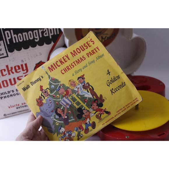 In need of reapair Mickey Mouse Portable Phonograph, Model B20, Vanity Fair, - Picture 3 of 5